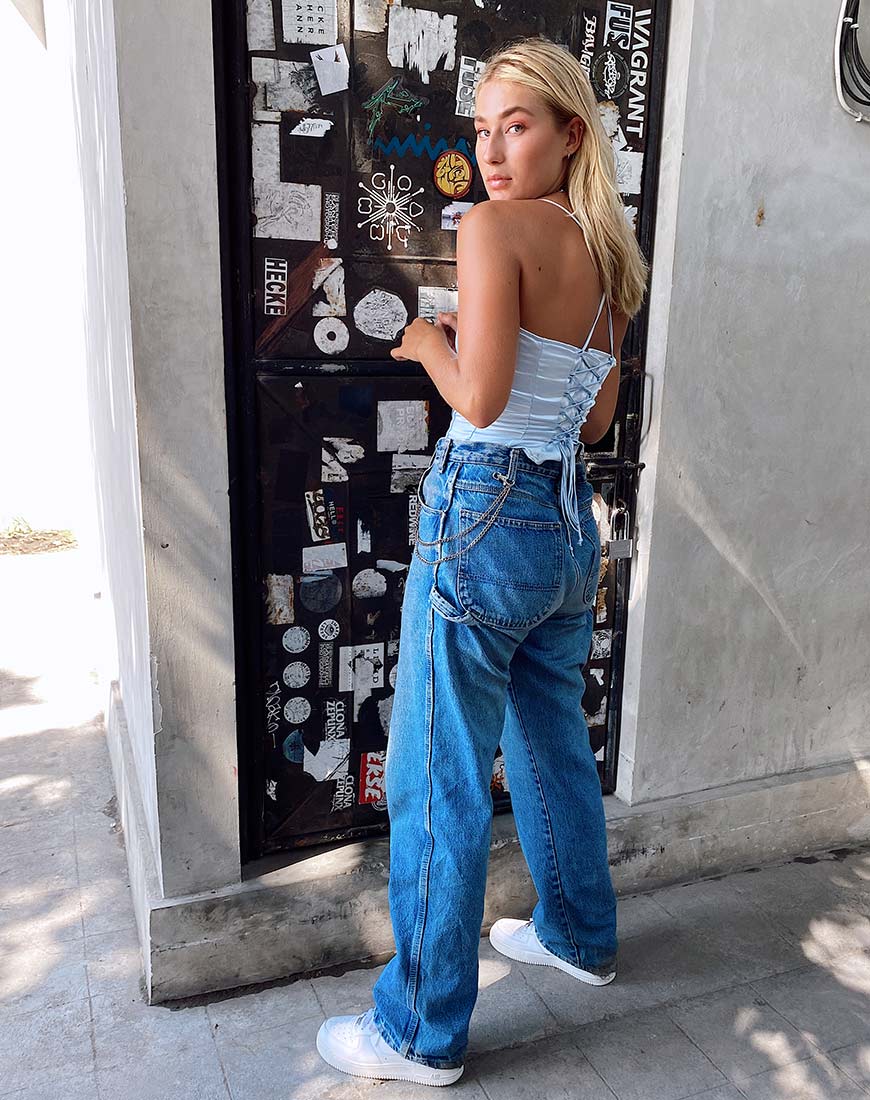 Cosey Top in Satin Powder Blue - Awmao