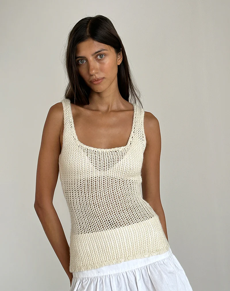Sujati Top in Rib Neutral - Awmao