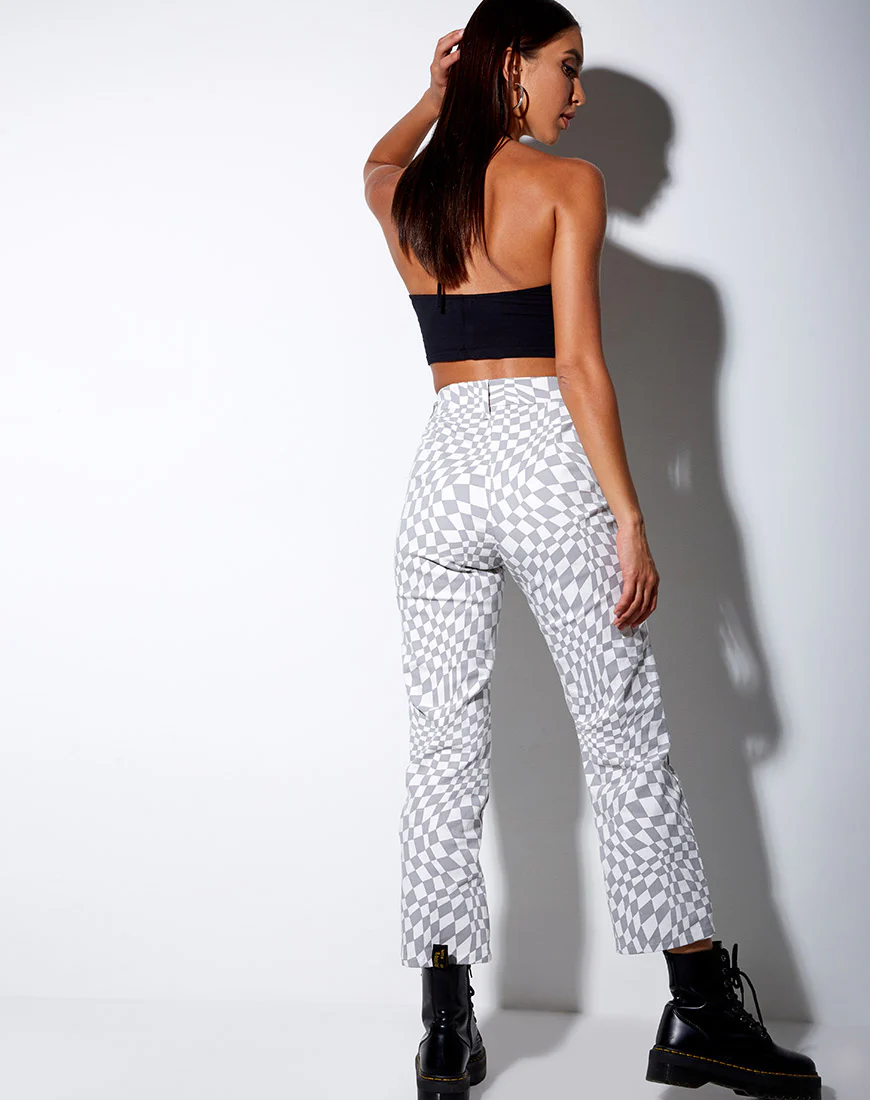April Crop Top in Black 'Angel' in White - Awmao