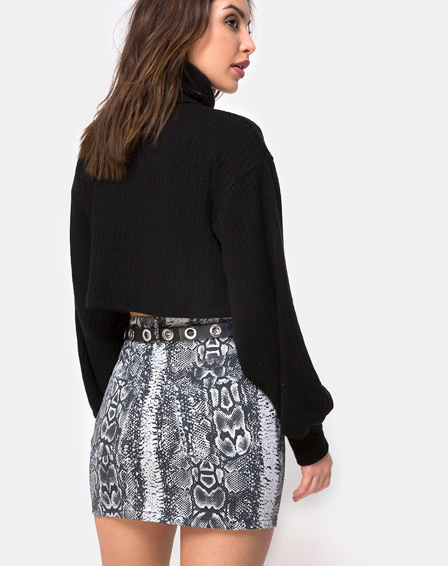 Mini Broomy Skirt in Snake - Awmao