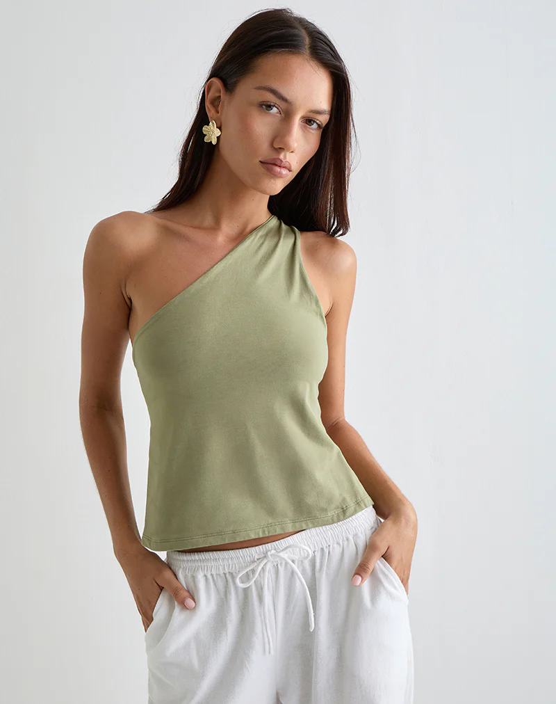 Klazari Top in Jersey Sage Green - Awmao