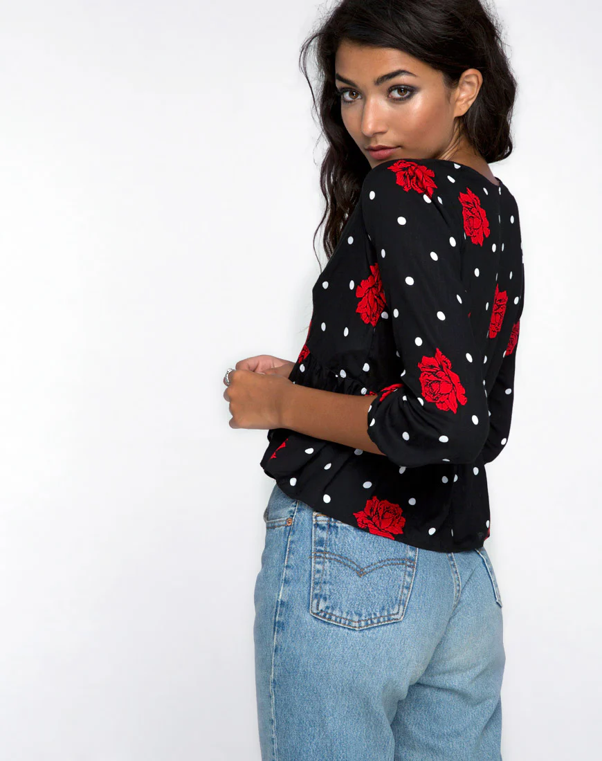 Mosca Plunge Top in Cuban Rose - Awmao
