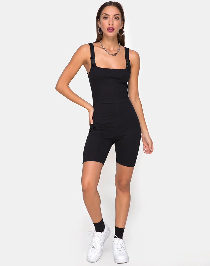 Acrety Unitard in Black Buckles - Awmao