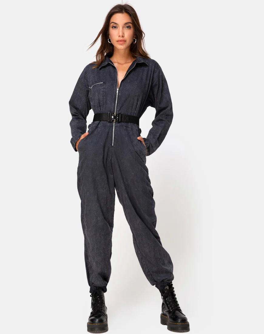 Brody Boiler Suit in Black - Awmao