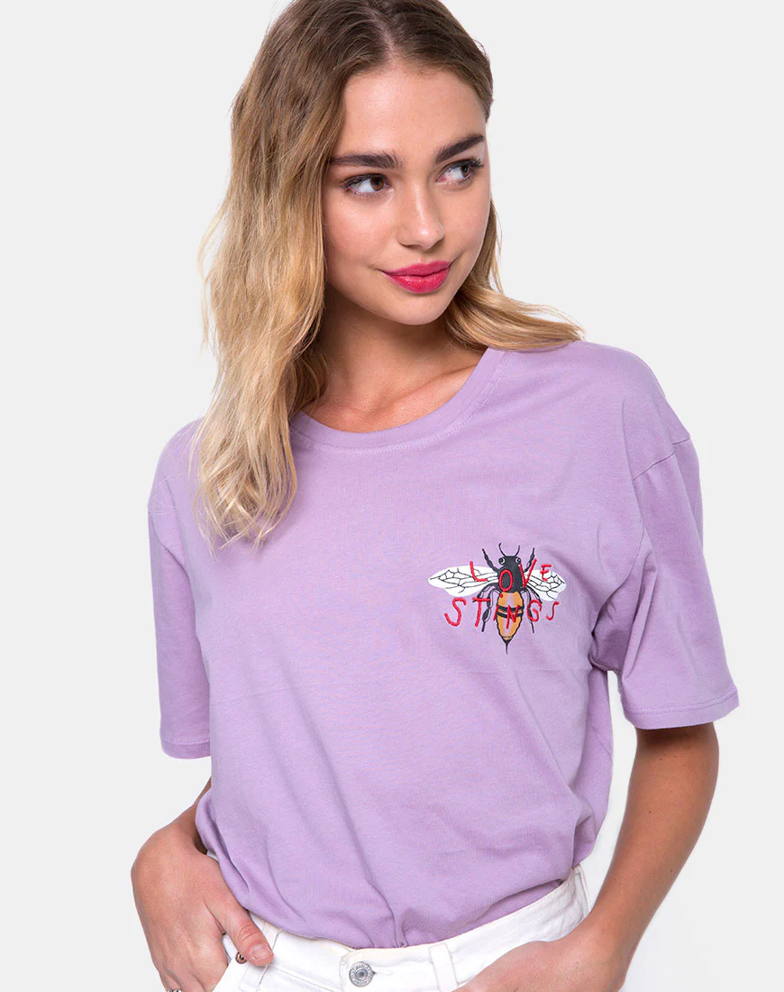 Oversize Basic Tee in Lovestings Lilac - Awmao