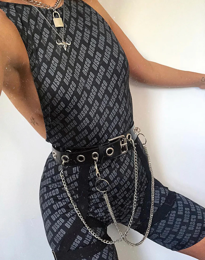 Acro Unitard in Diagonal Disco - Awmao