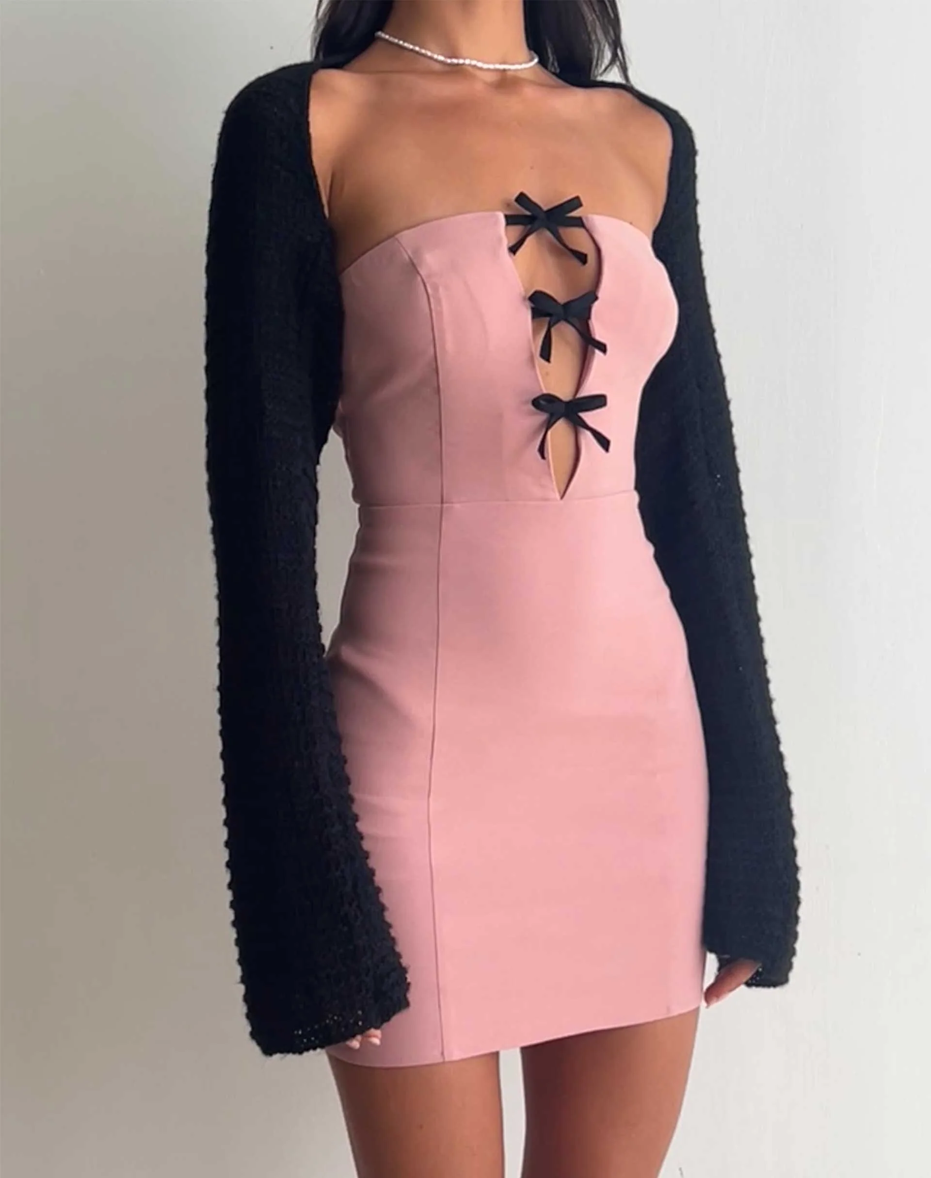 Novara Mini Dress in Pink - Awmao
