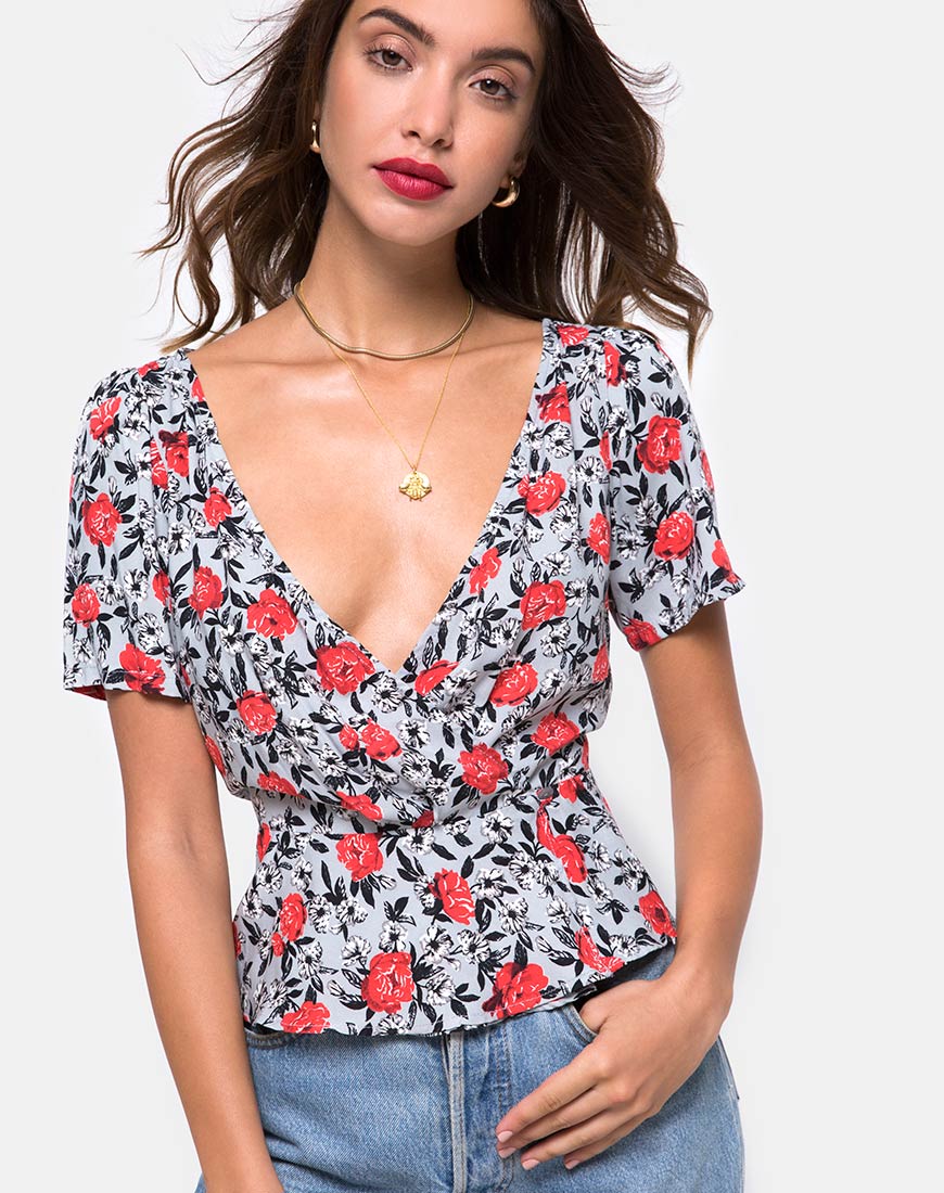 Shanina Top in Blooming Rose - Awmao