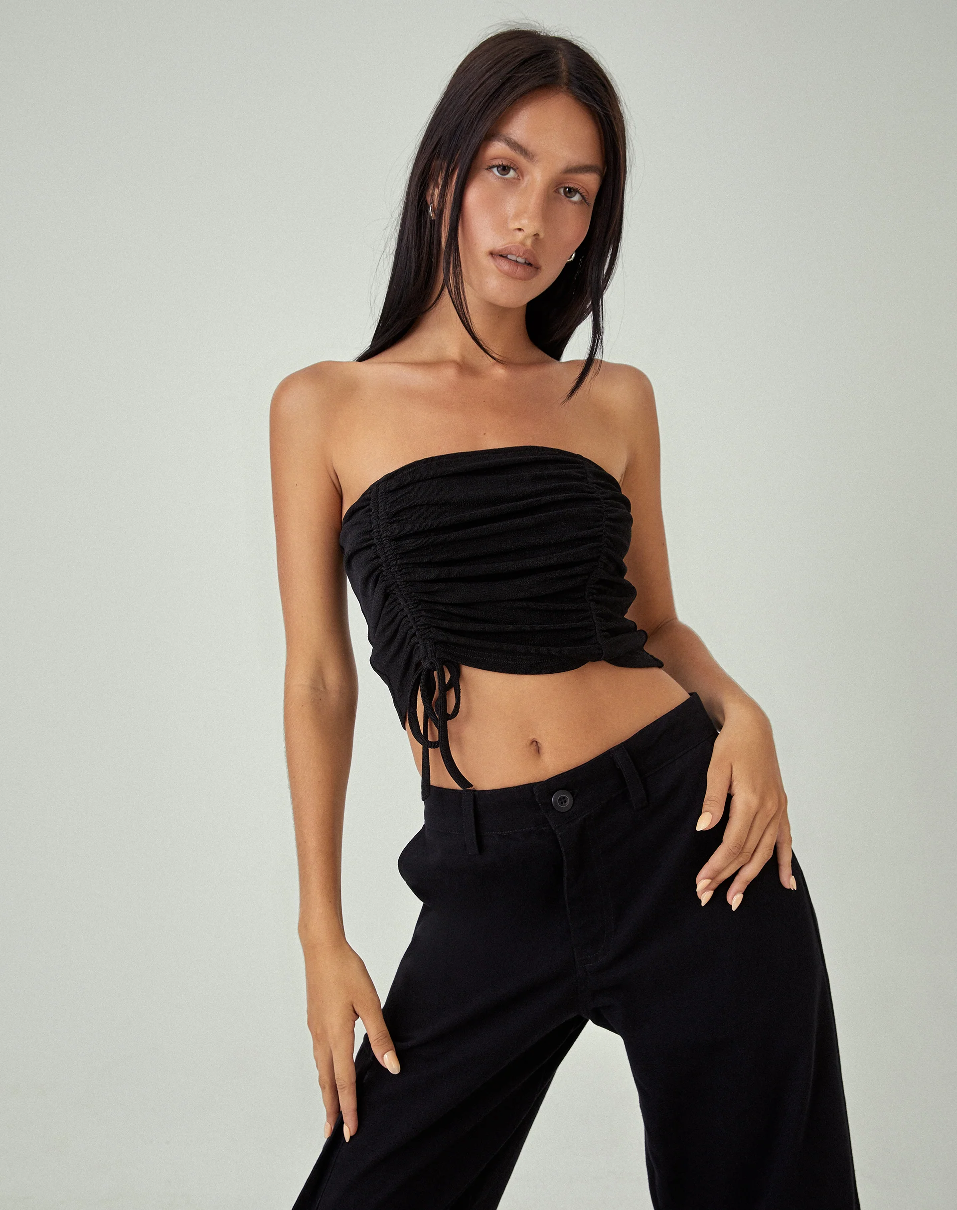 MOTEL X JACQUIE Verena Bandeau Top in Black - Awmao