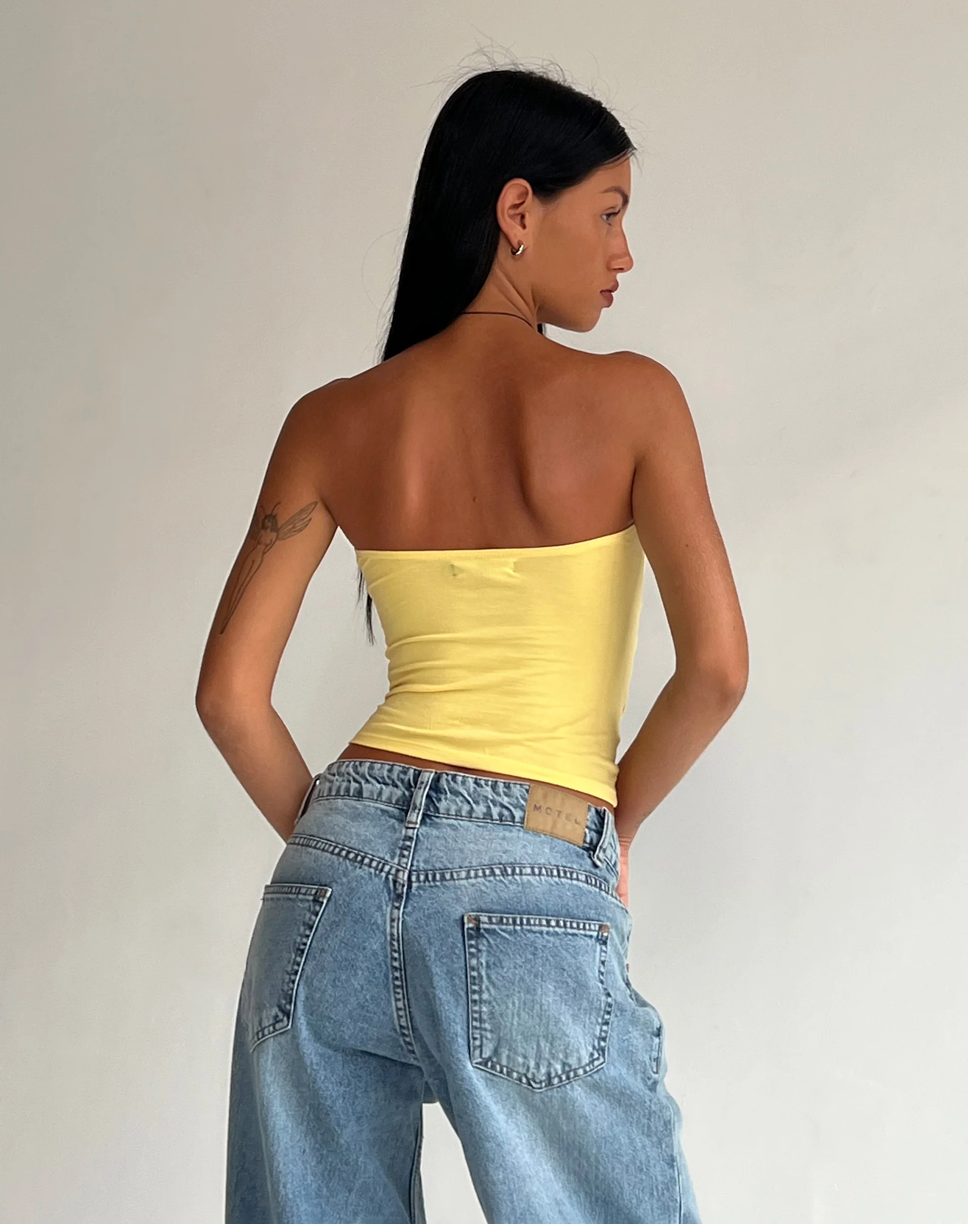 Dayu Bandeau Crop Top in Lemonade - Awmao