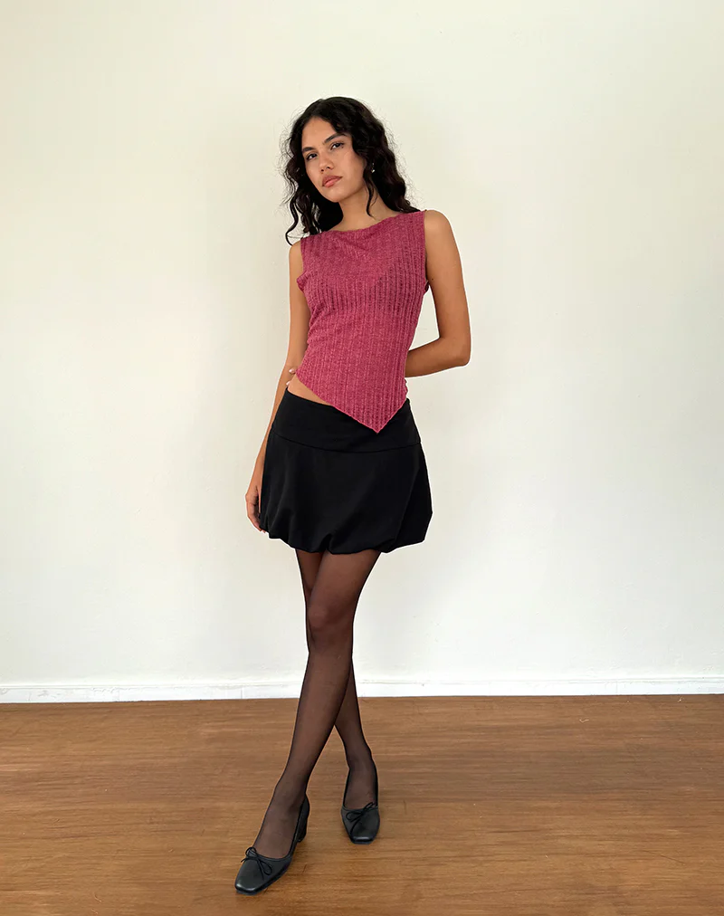 Etta Vest Top in Burgundy - Awmao