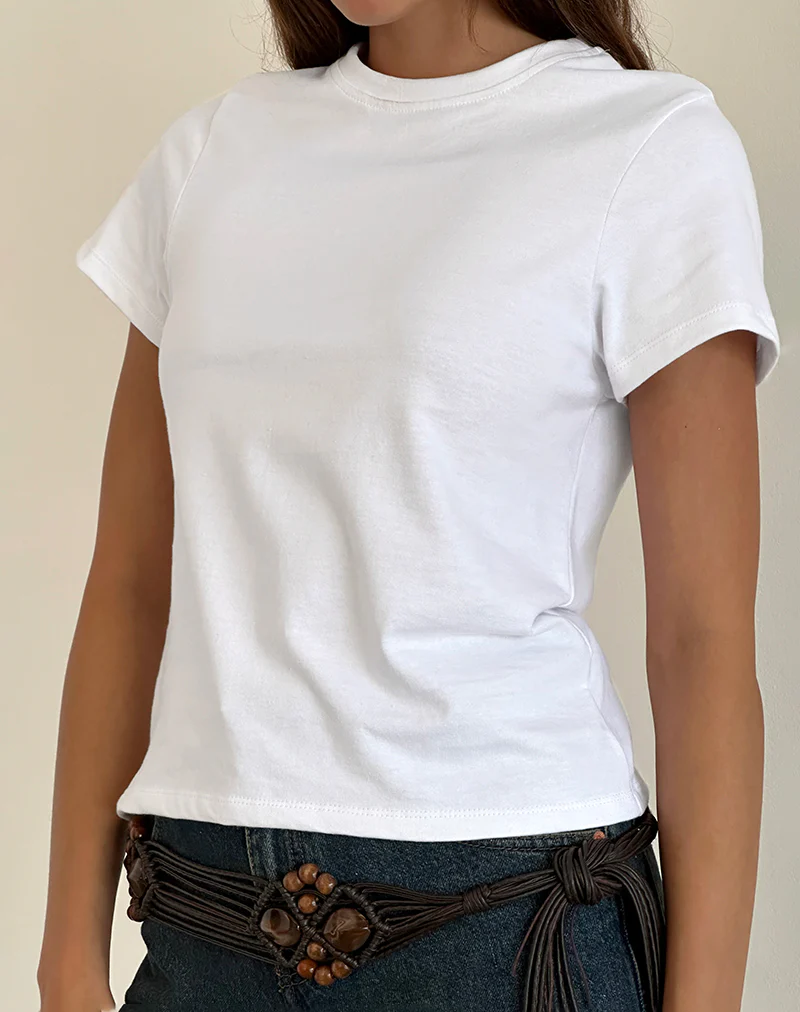 Sakha Boxy Top in Plain White - Awmao