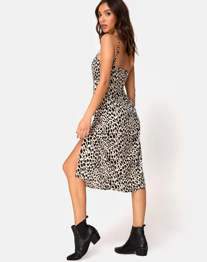 Kaoya Midi Dress in Cheetah - Awmao