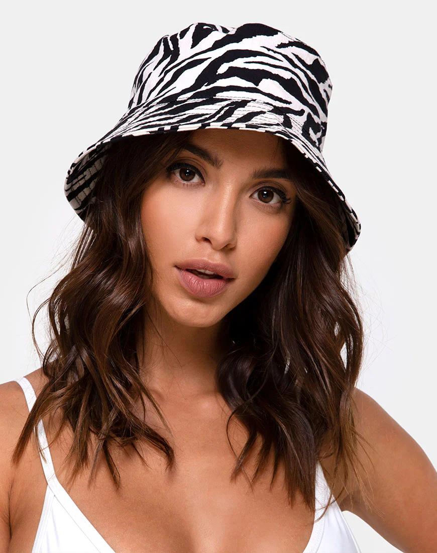 Bucket Hat in 90's Zebra - Awmao