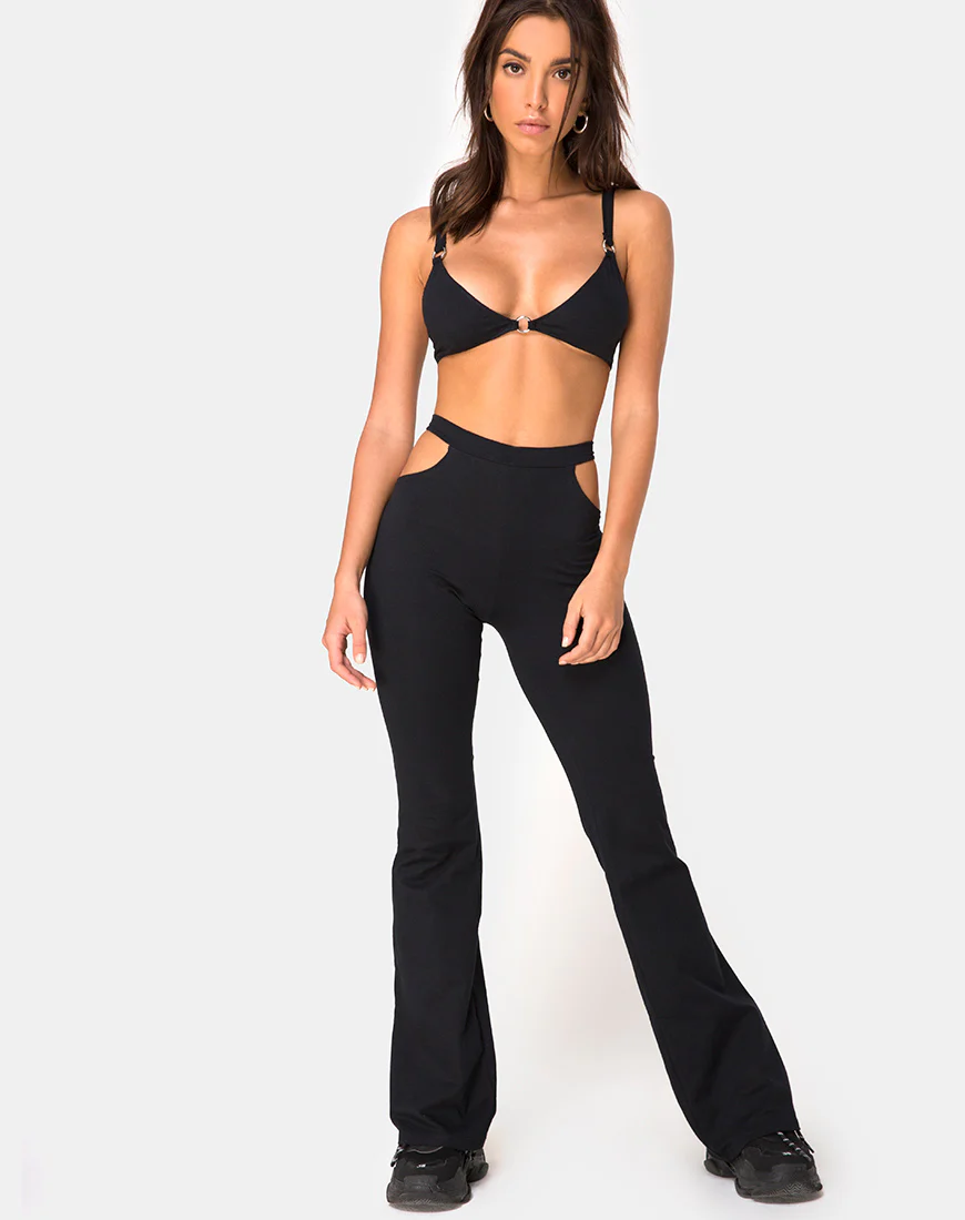 Rogen Flare Trouser in Black - Awmao