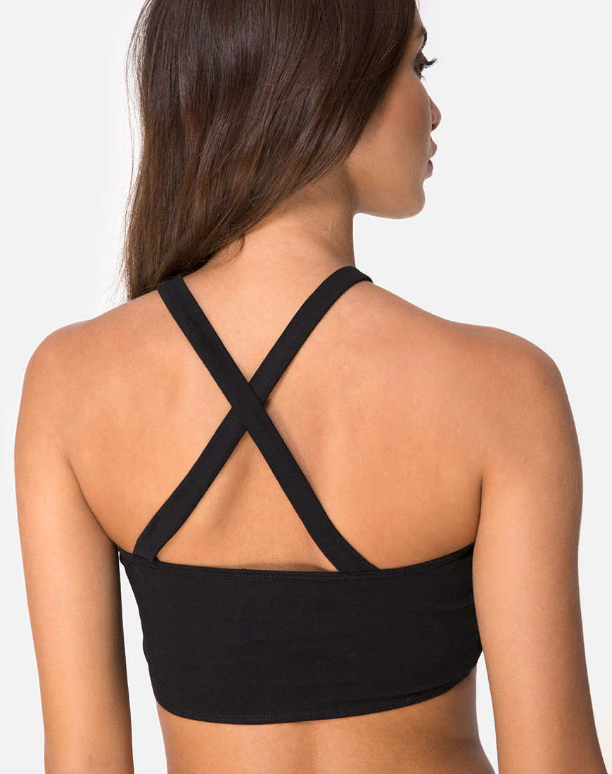 Nia Hardware Top in Black - Awmao