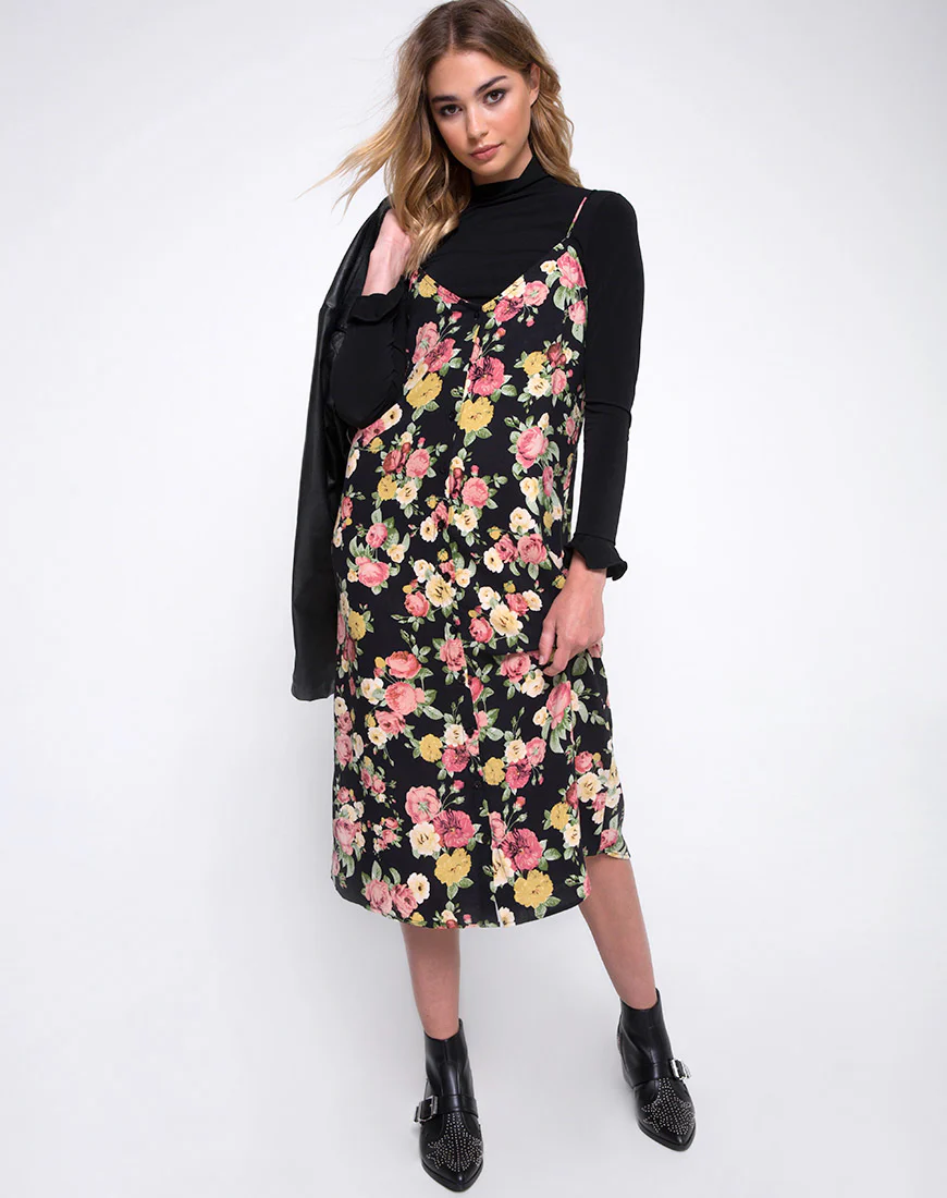 Sini Slip Dress in Vintage Bloom - Awmao