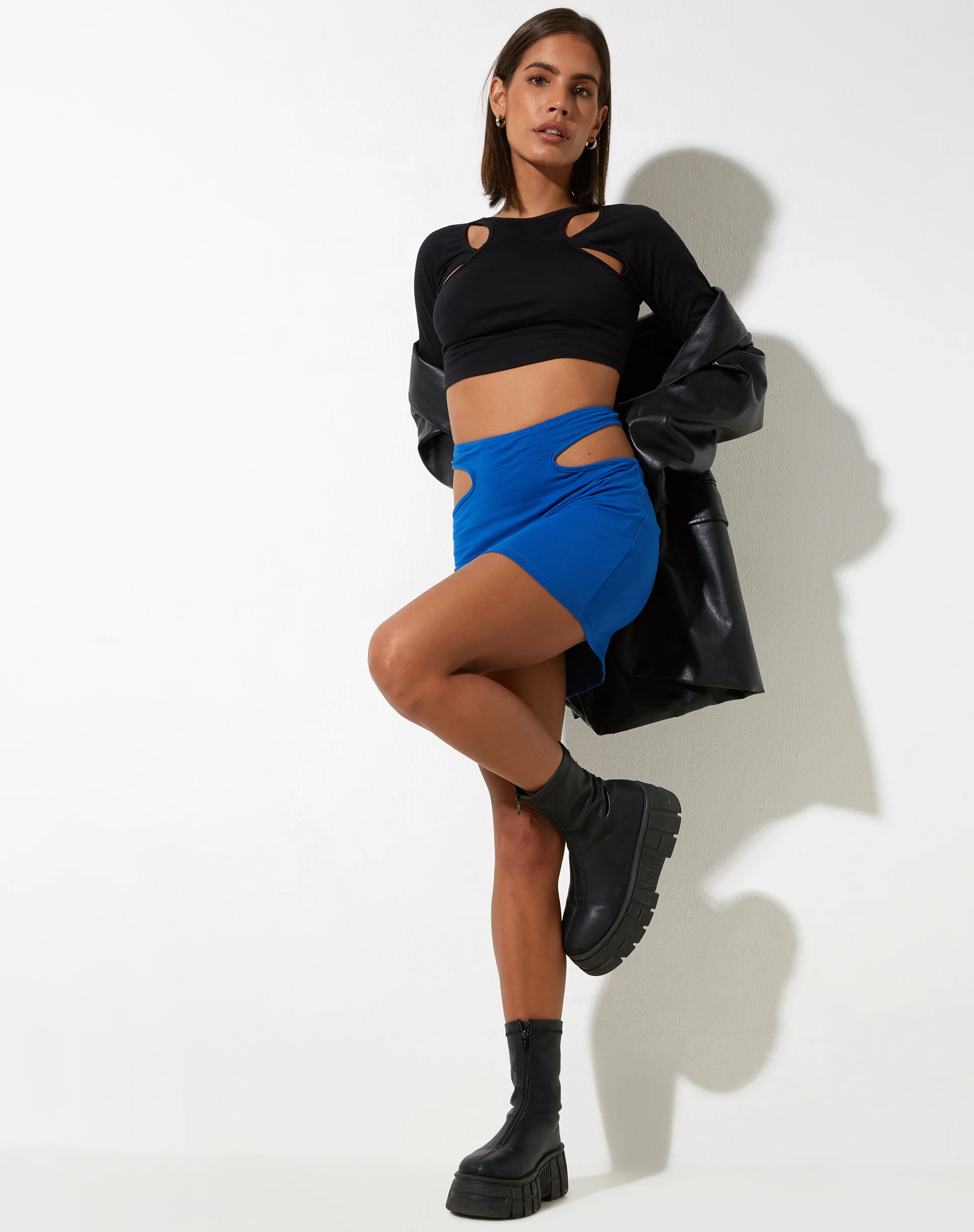 Steine Mini Skirt in Cobalt - Awmao