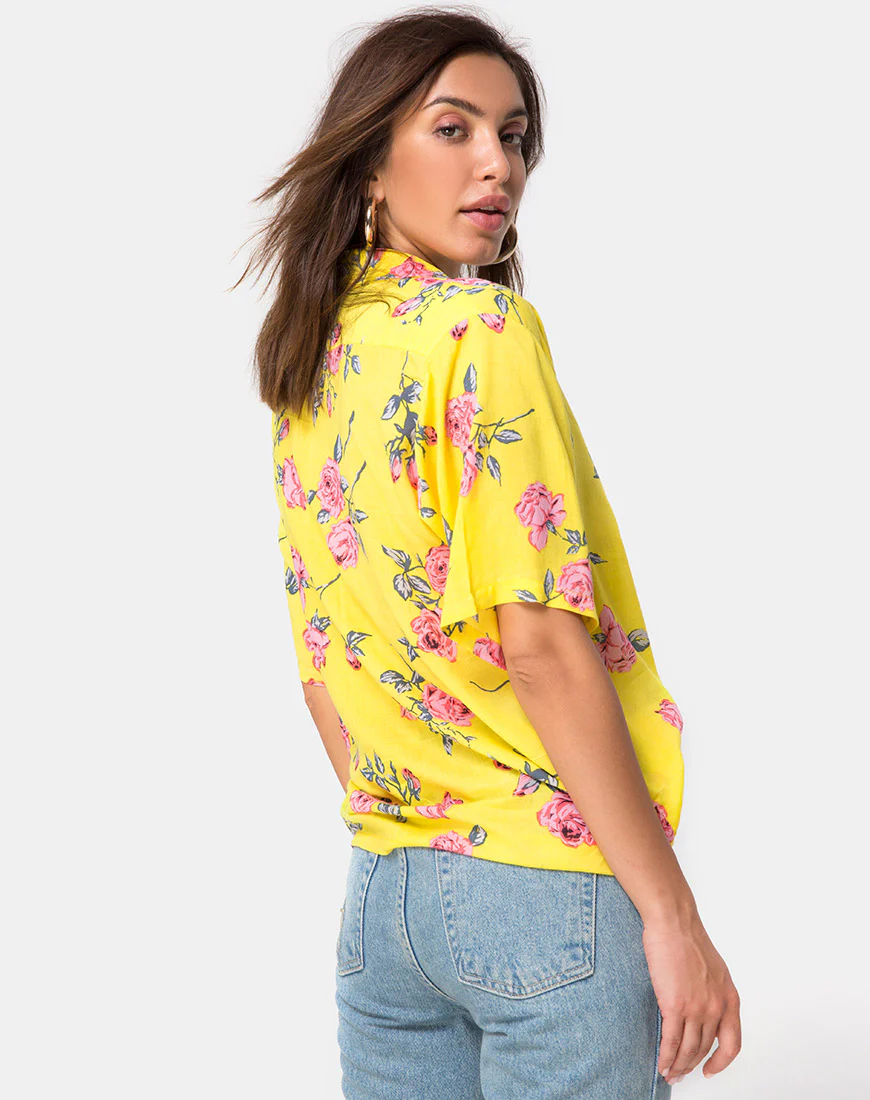 Hawaiian Shirt in Candy Rose Yellow - Awmao