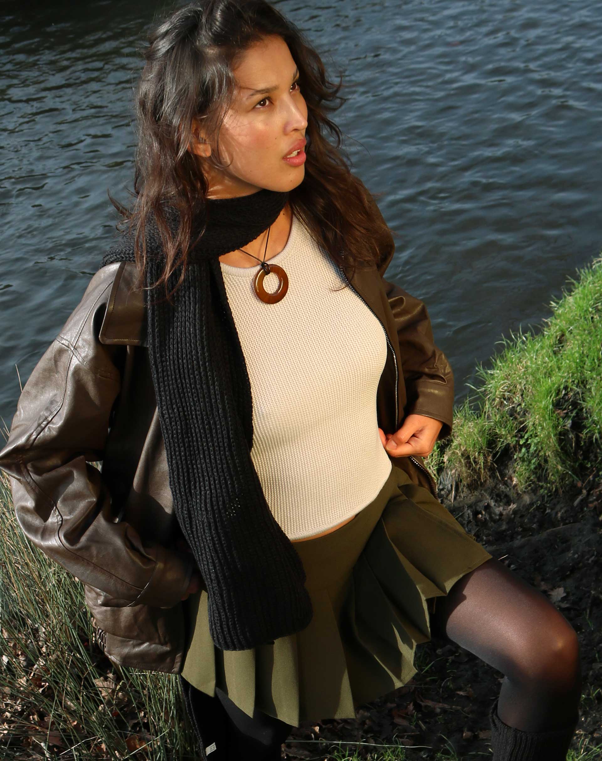 Phindi Knitted Vest in Neutral - Awmao