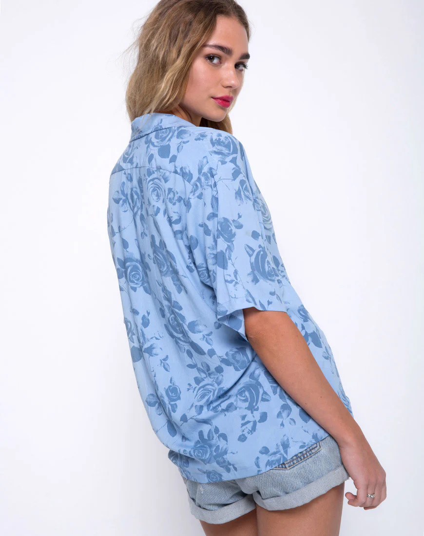 Hawaiian Shirt in Sky Rose - Awmao