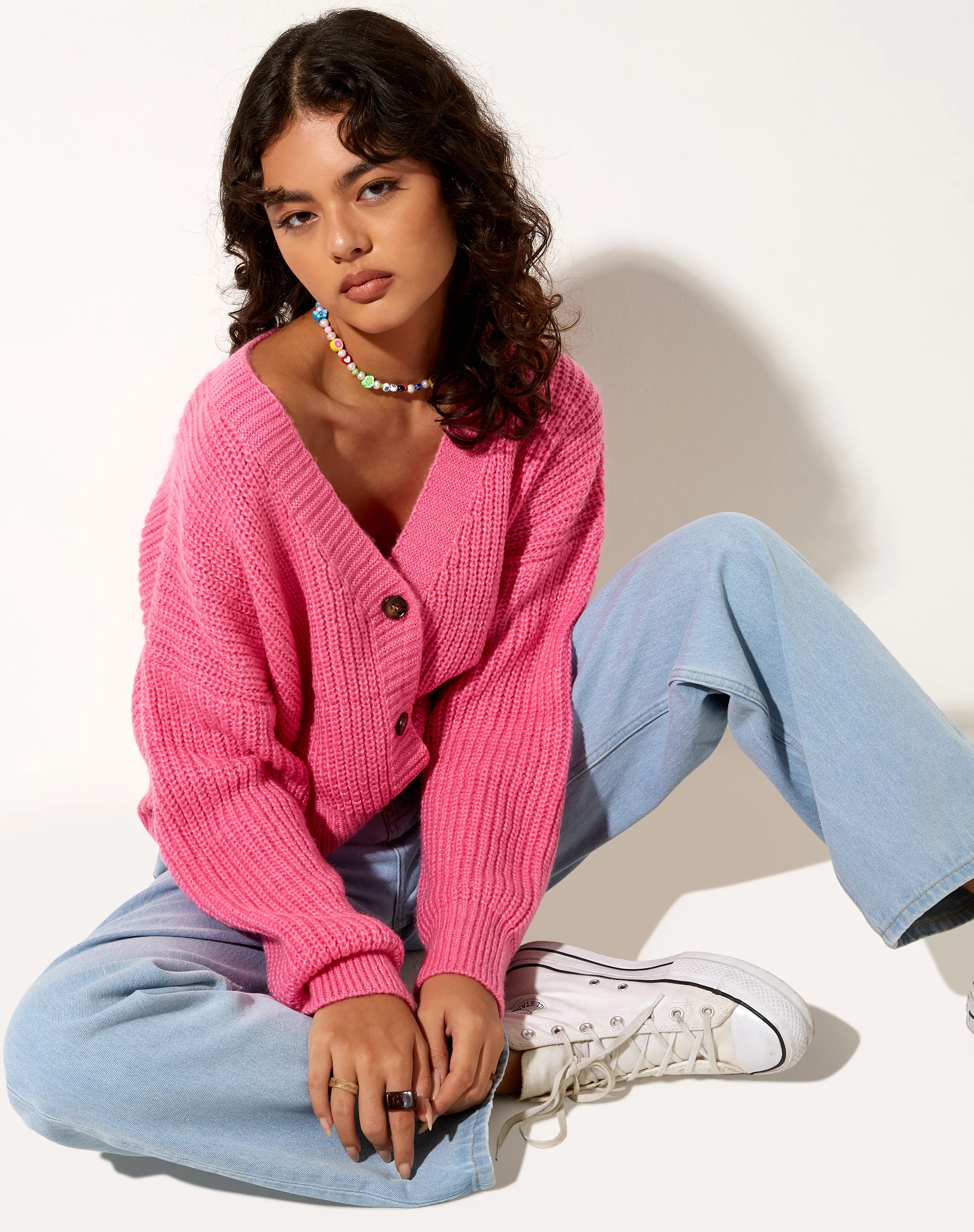 Faya Cardigan in Bubblegum Pink - Awmao