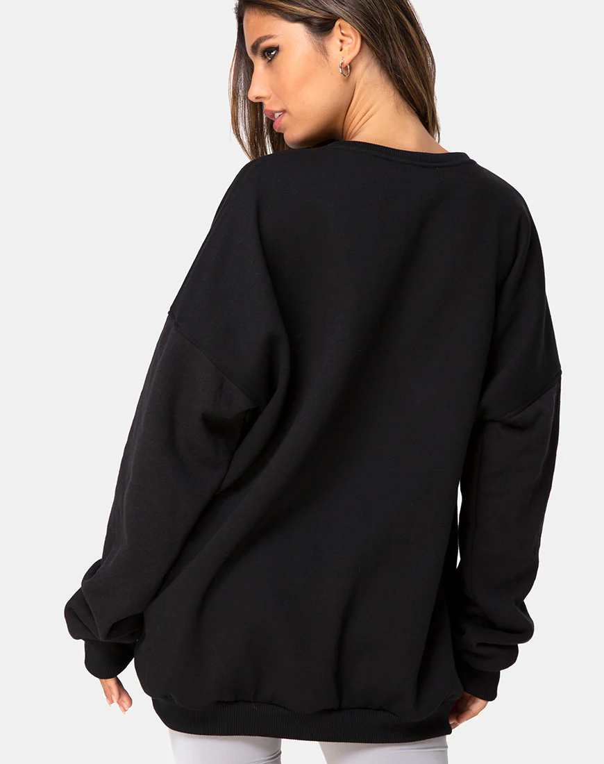 Sweatshirt in Black Cherub - Awmao