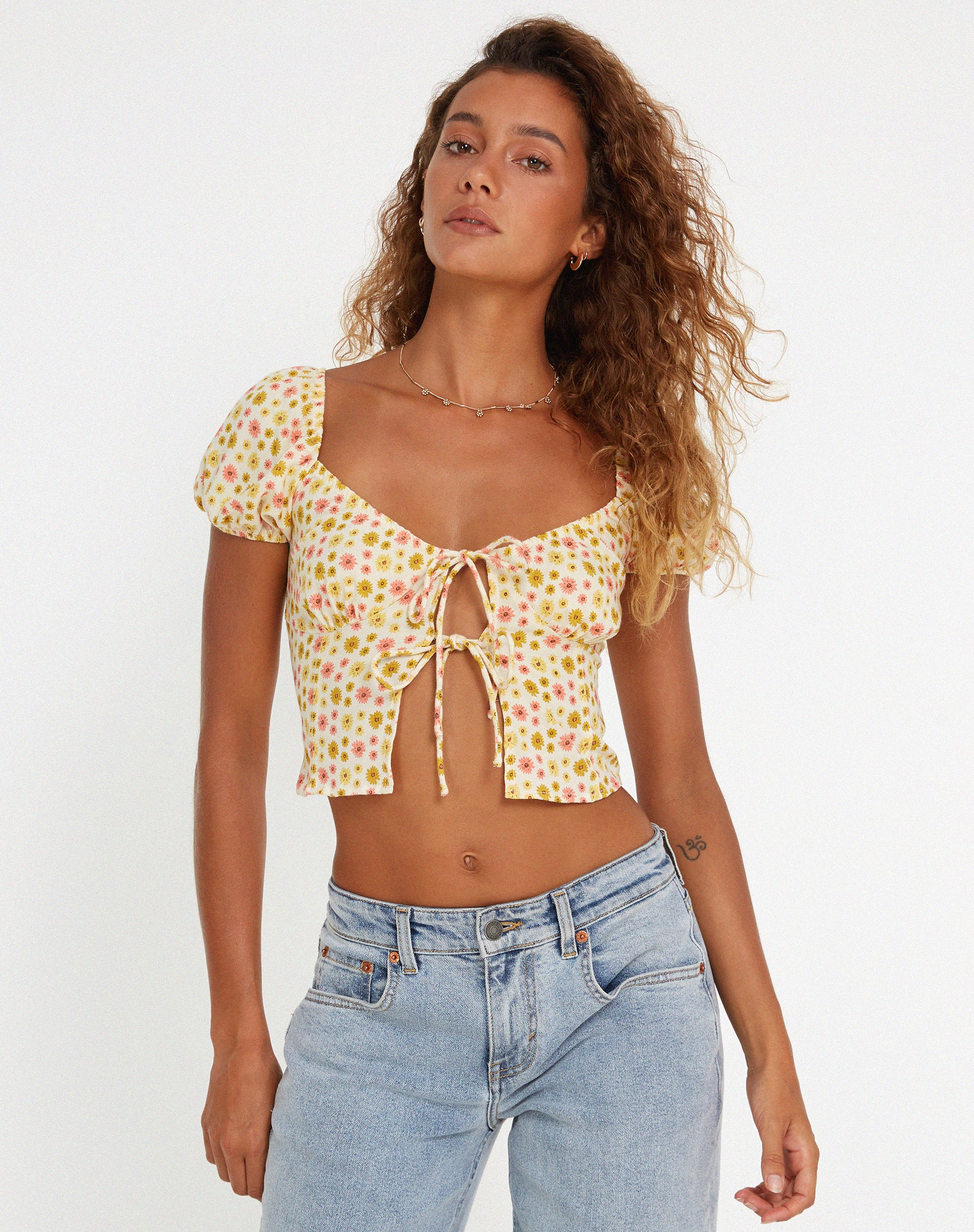 Rom Top in Daisy Chain Cream - Awmao