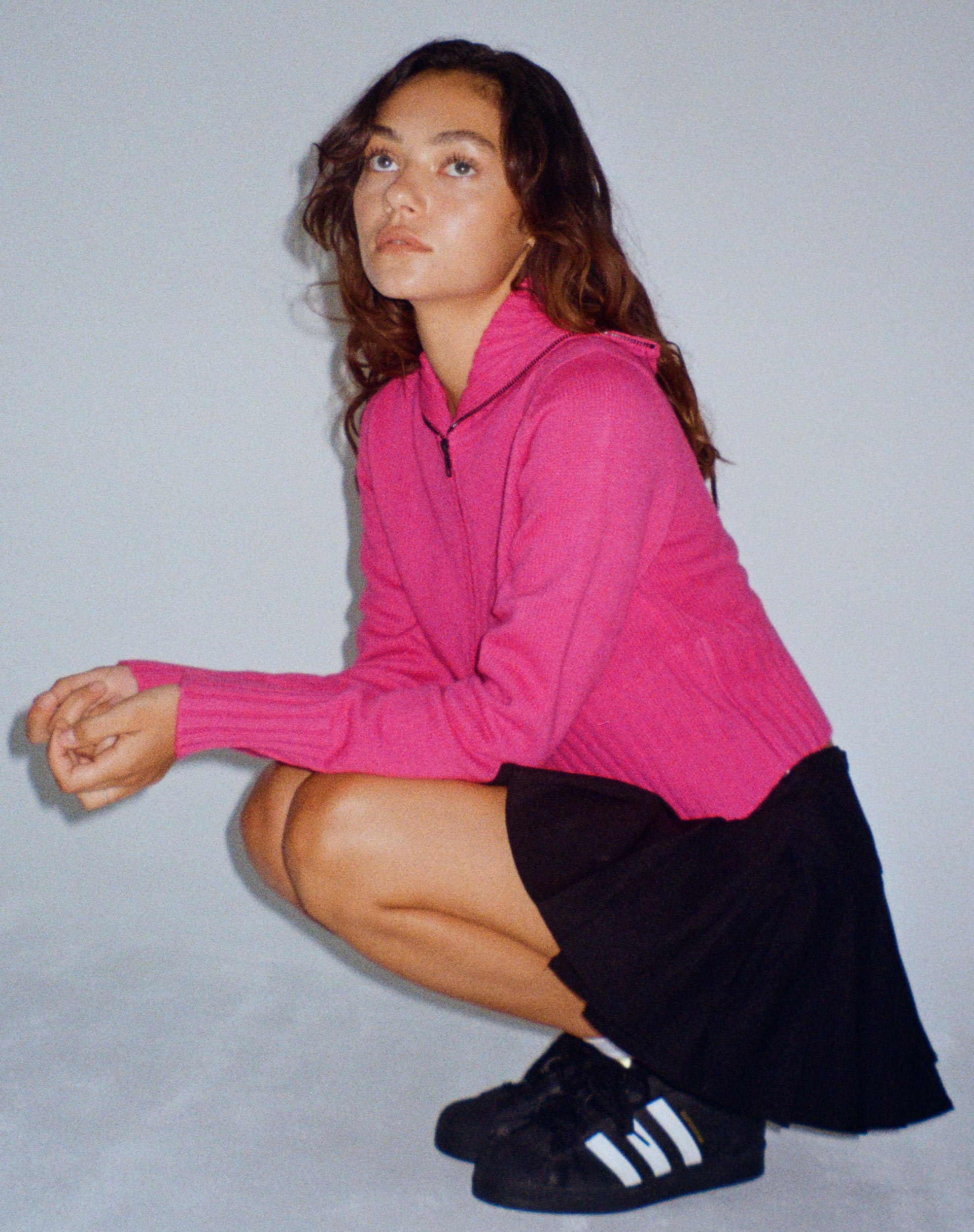 Sasiku Zip Up Cardi in Pink - Awmao
