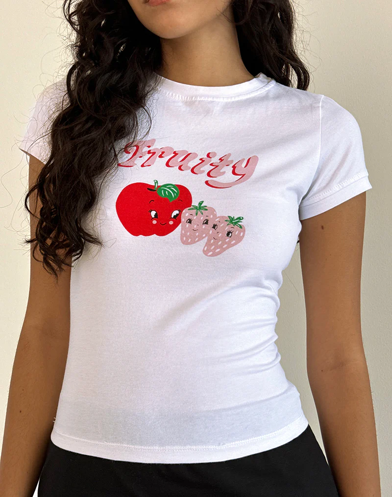 Sutin Tee in White Fruity - Awmao