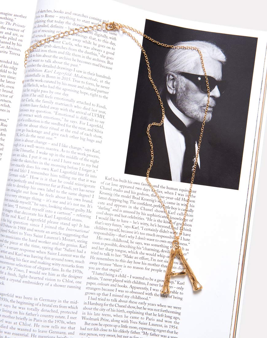 Necklace in Gold Letter A - Awmao