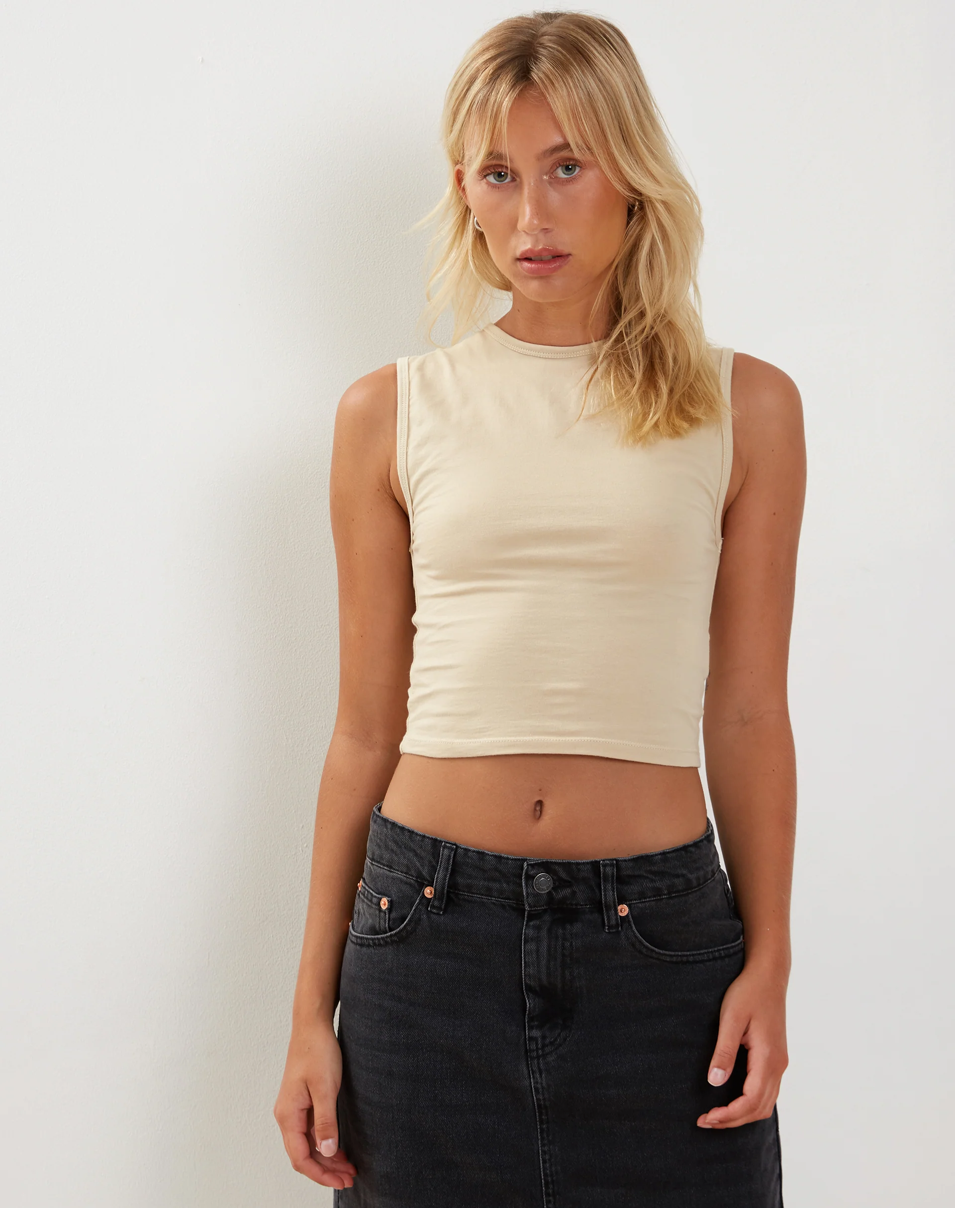 Monlo Vest Top in Coconut Milk - Awmao