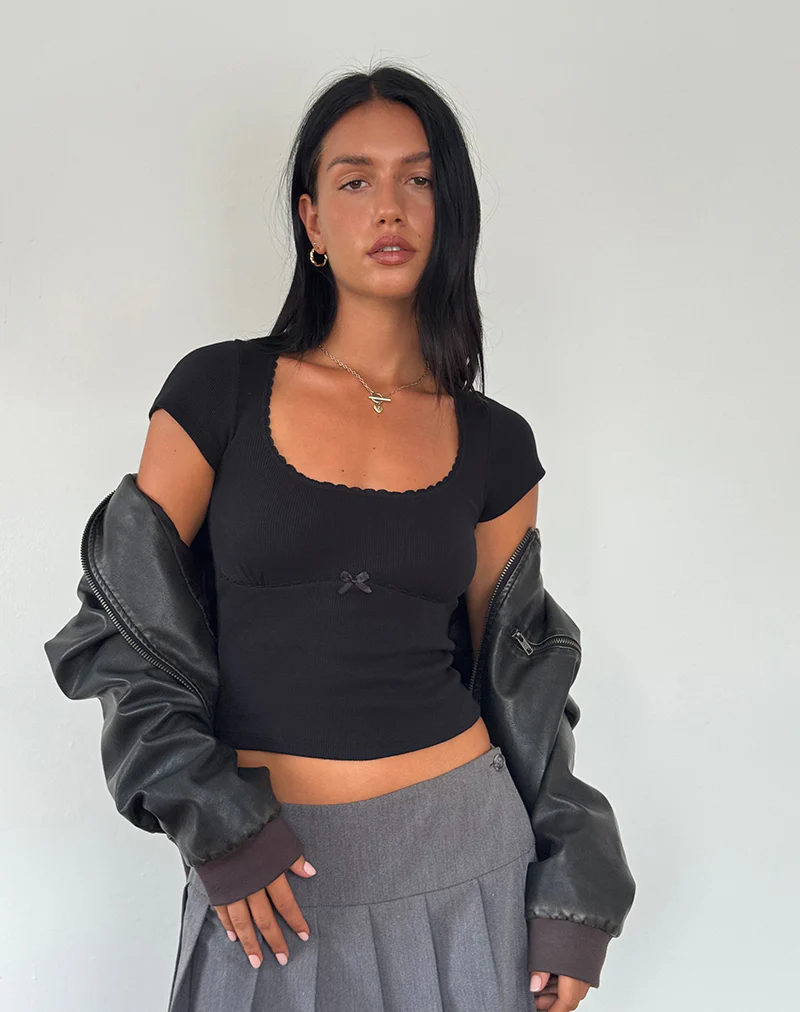 Rada Top in Rib Black - Awmao