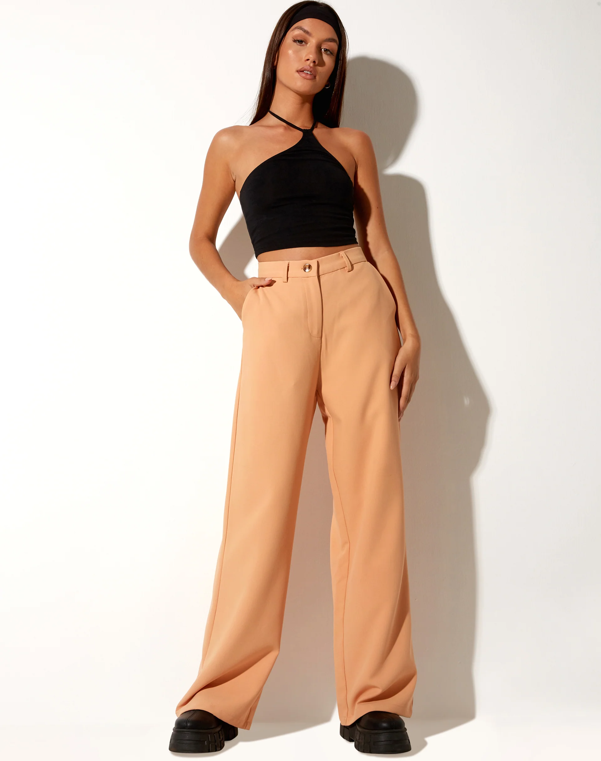 Abba Trouser in Washed Peach - Awmao