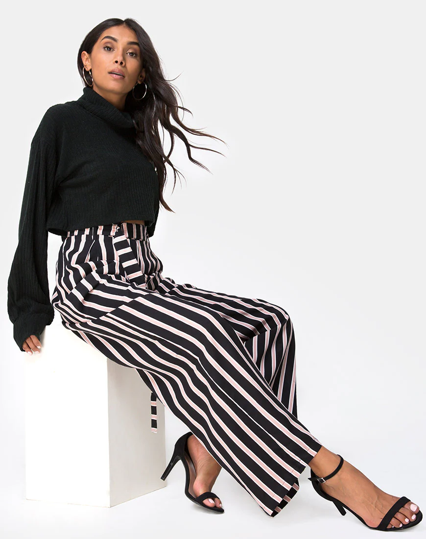Majustie Trouser in Formal Stripe - Awmao