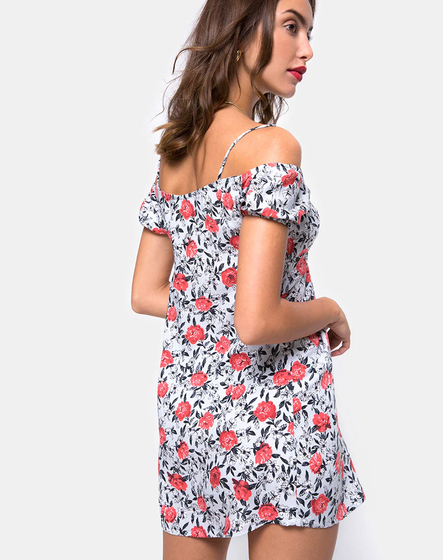 Karoo Mini Dress in Blooming Rose - Awmao