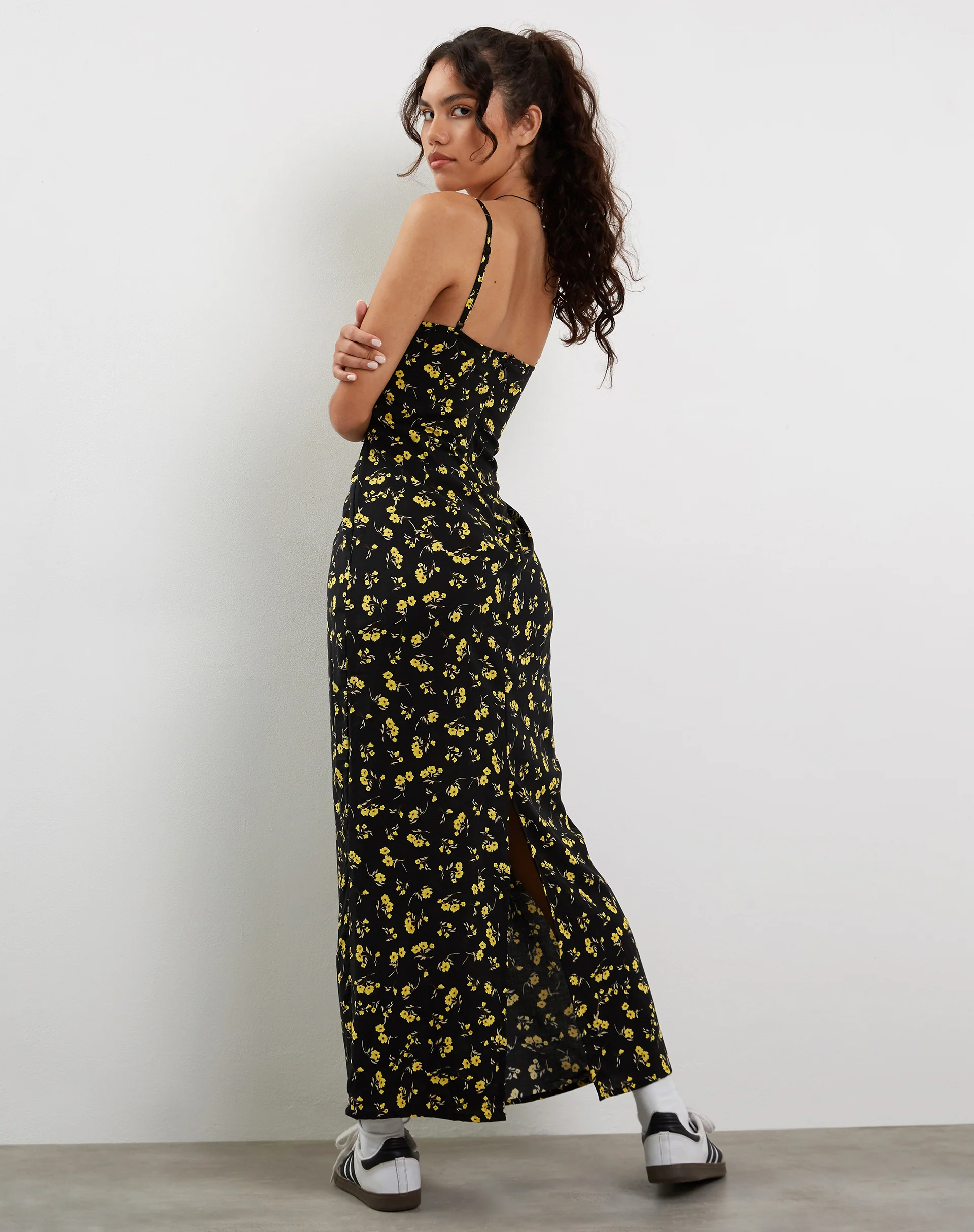 Kafka Maxi Dress in Buttercup Black and Yellow - Awmao