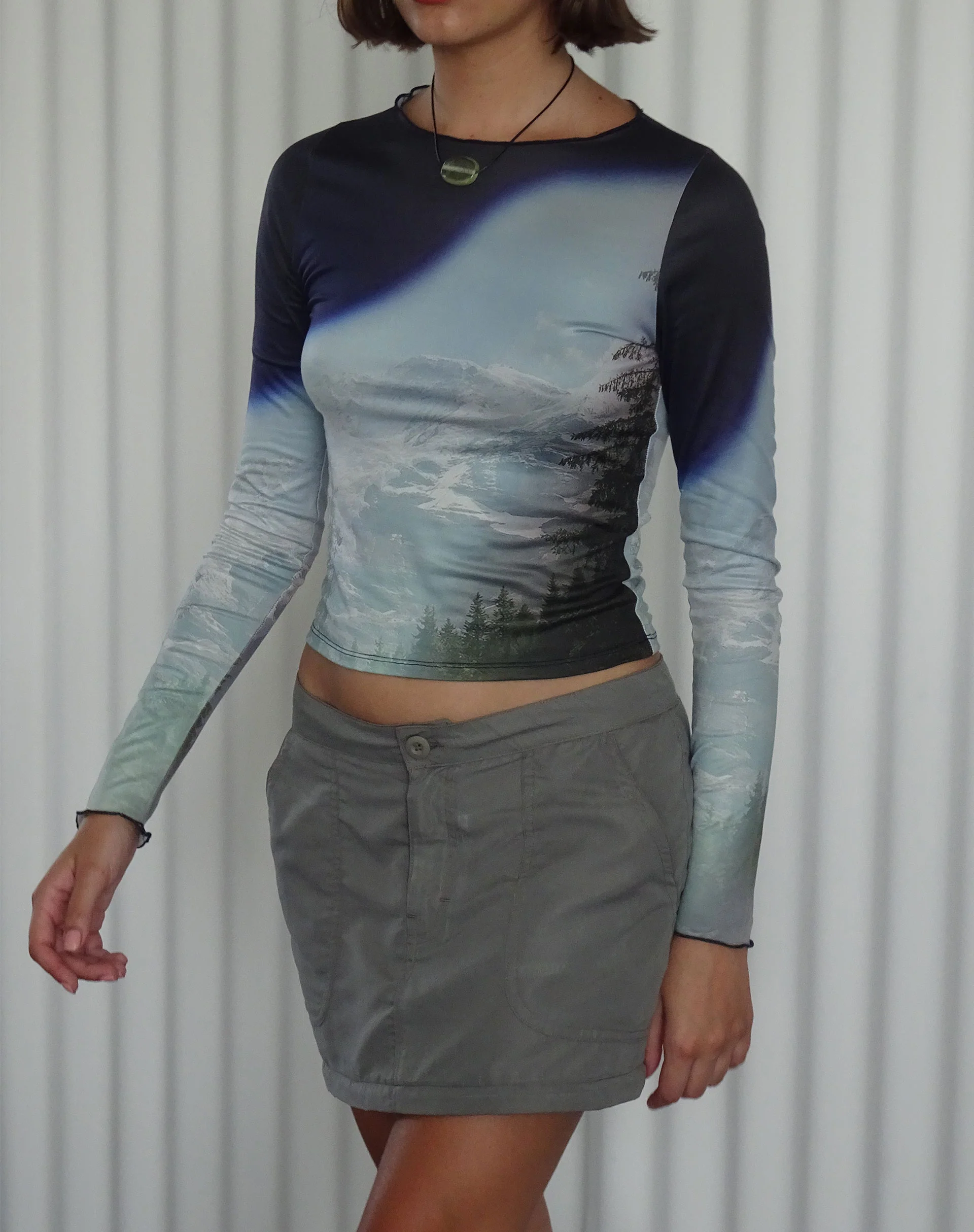 Eudora Detachable Skirt in Grey - Awmao
