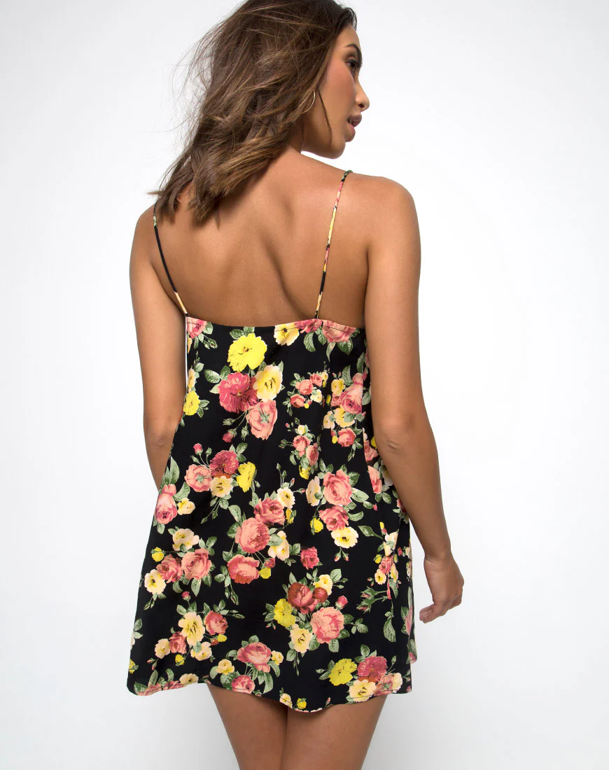 Salista Slip Dress in Vintage Bloom - Awmao