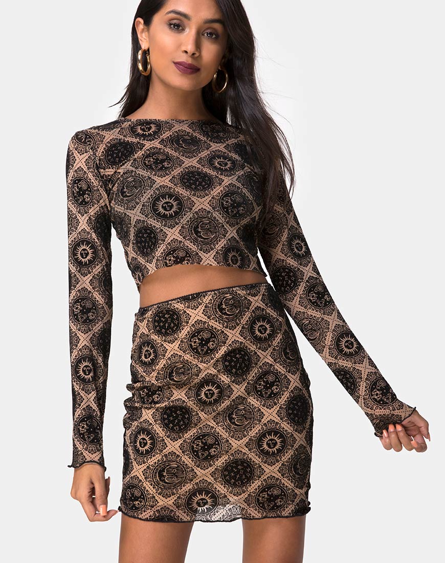 Bonver Top Taupe Net with Black Sign Flock - Awmao