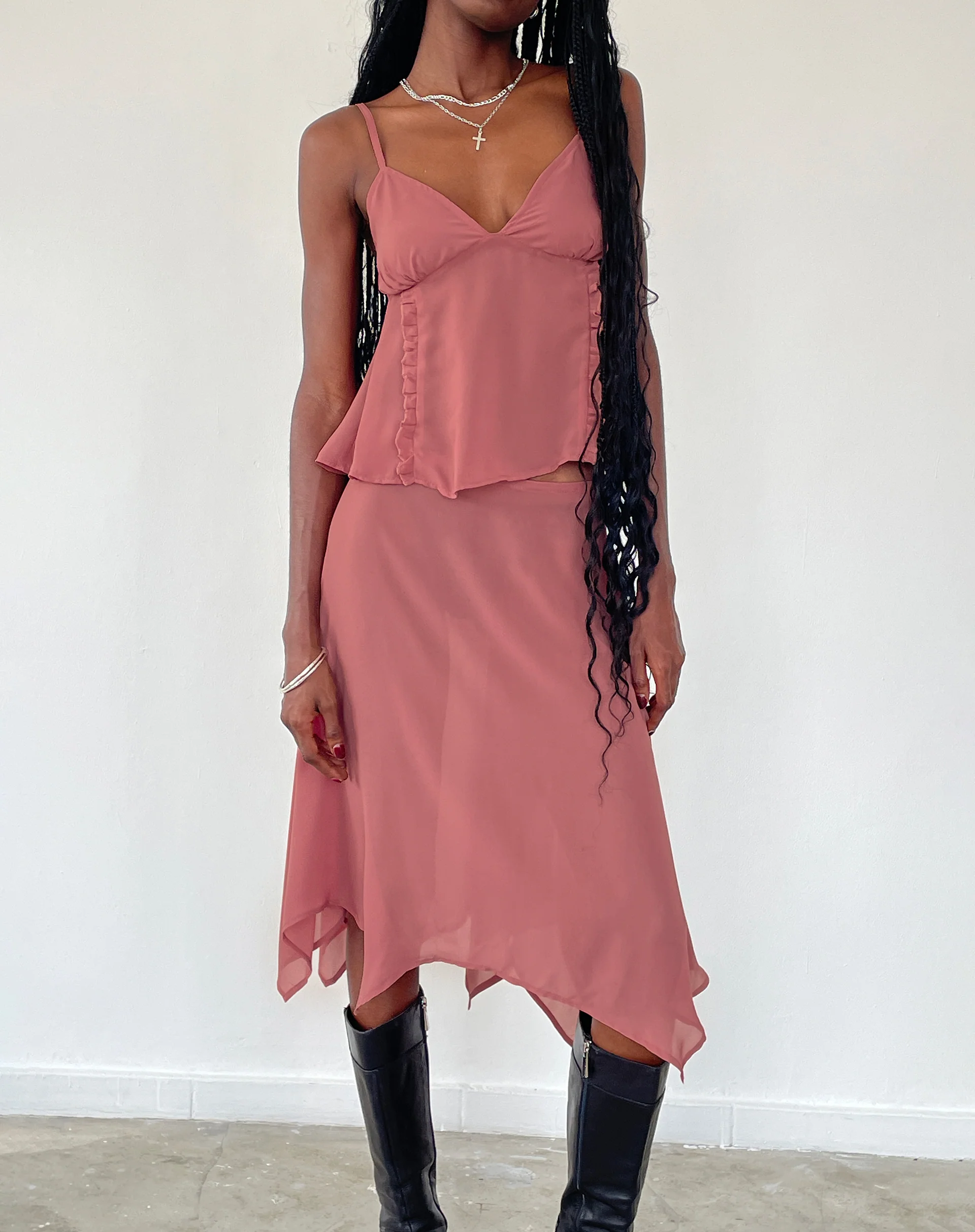 Albertha Midi Skirt in Dessert Sand - Awmao