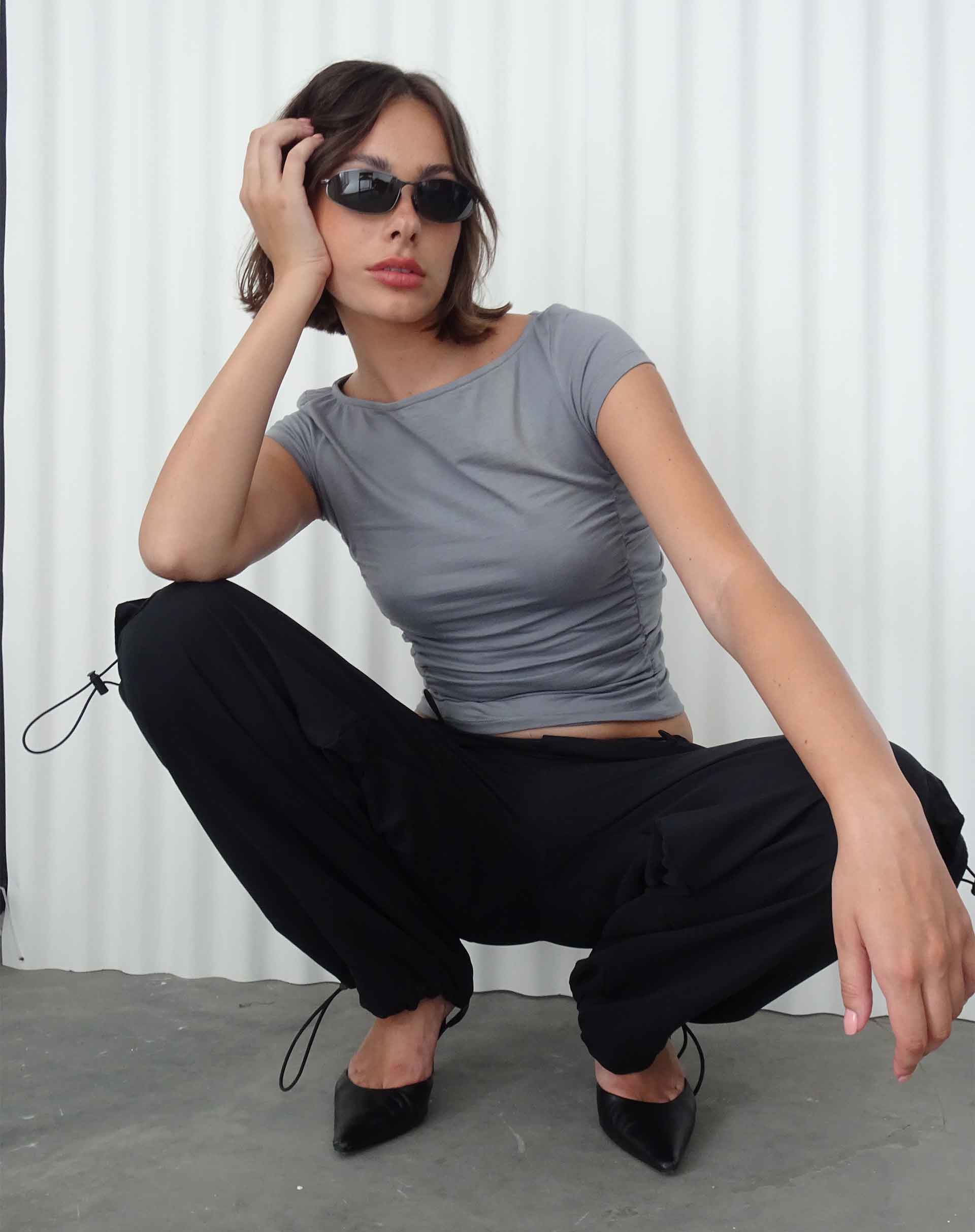 Grae Crop Top in Grey - Awmao