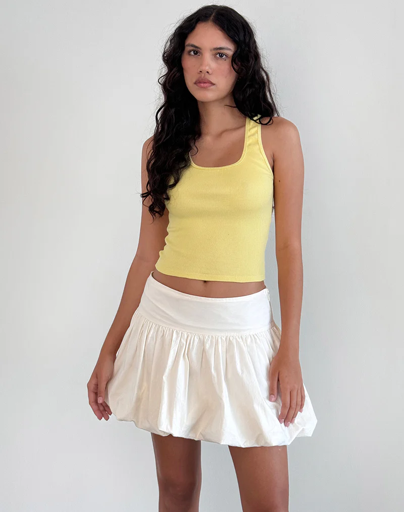 Roxe Ribbed Vest Top in Lemonade - Awmao