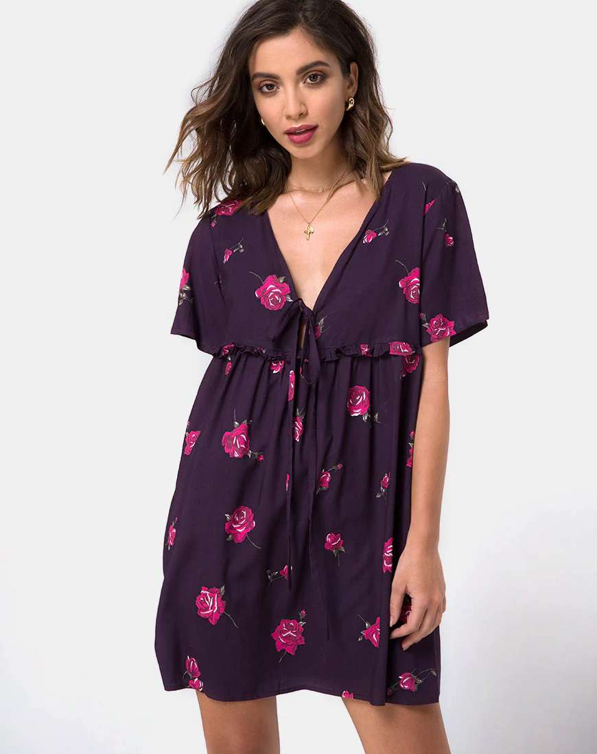 Flawa Mini Dress in Evening Rose - Awmao