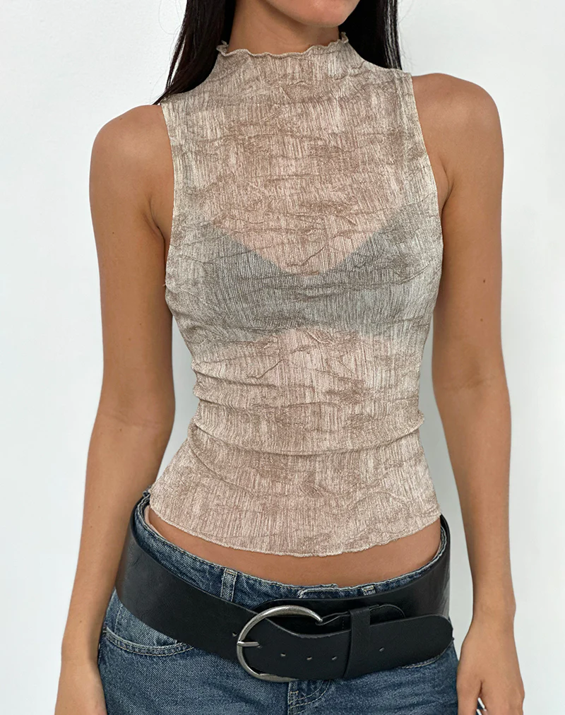 Hiraya Top in Light Brown - Awmao