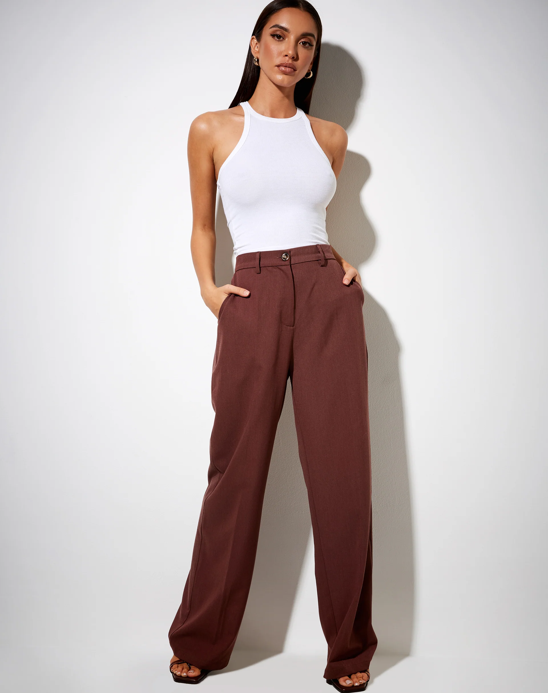 Abba Trouser in Cocoa - Awmao