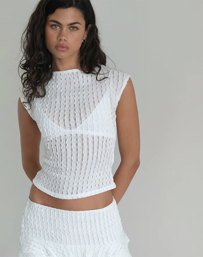 Nova Top in Crinkle White - Awmao