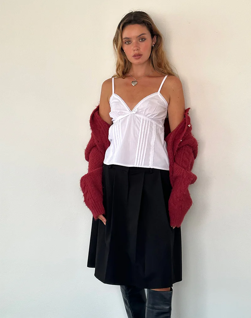 Jepuni Cami Top in White Poplin - Awmao