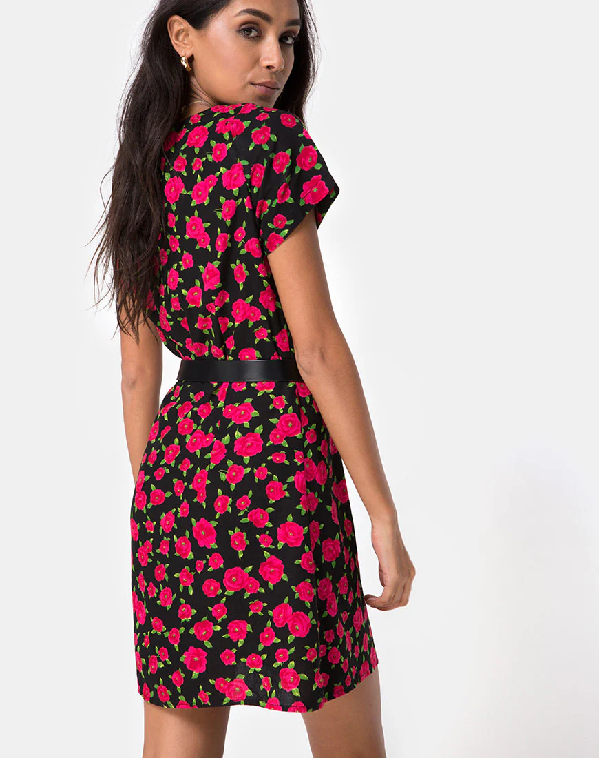 Zavacca Dress in Red Bloom - Awmao