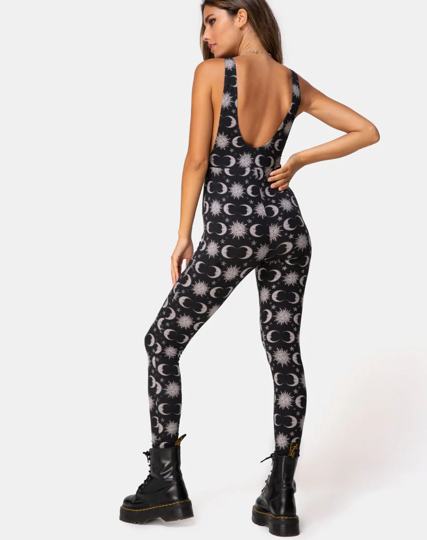 Ruika Unitard in Moonlight Black - Awmao